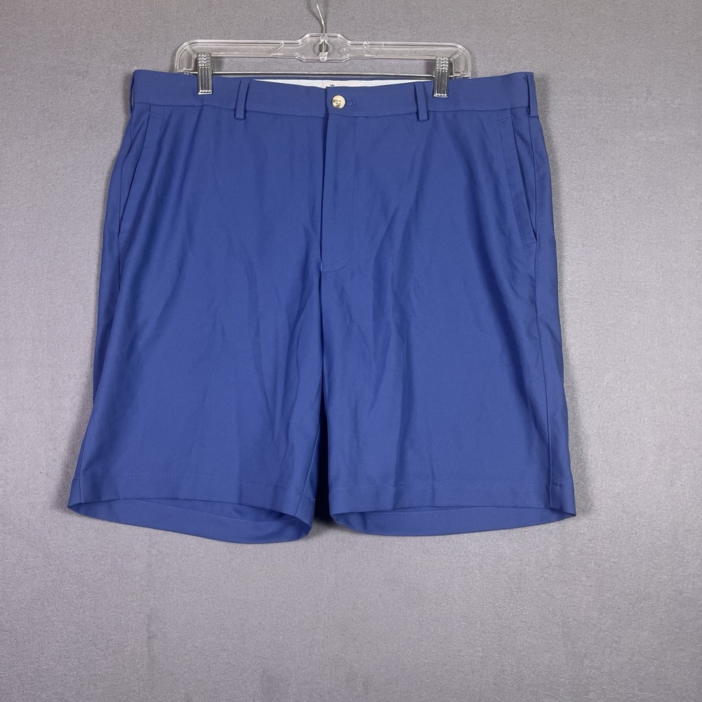 Peter Millar Men's 36 Performance Golf Shorts Blue Flat Front Crown Sport